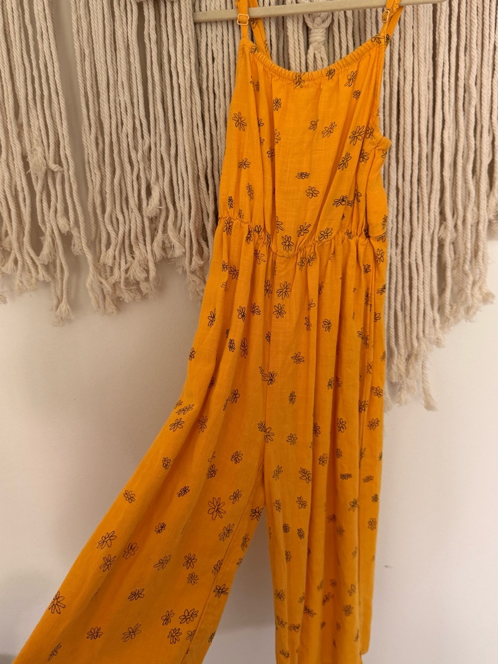Bobo Choses Mustard Yellow Floral Jumpsuit for Kids